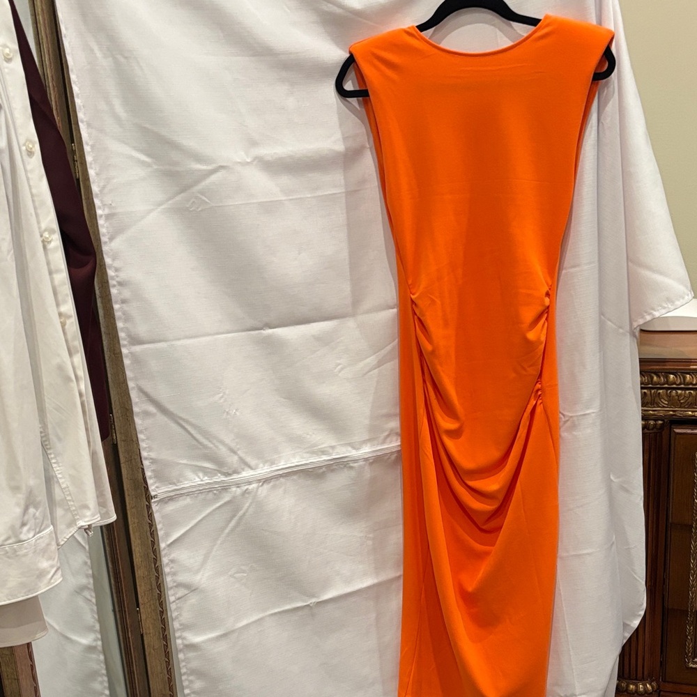 Zara Vibrant Orange Backless Dress